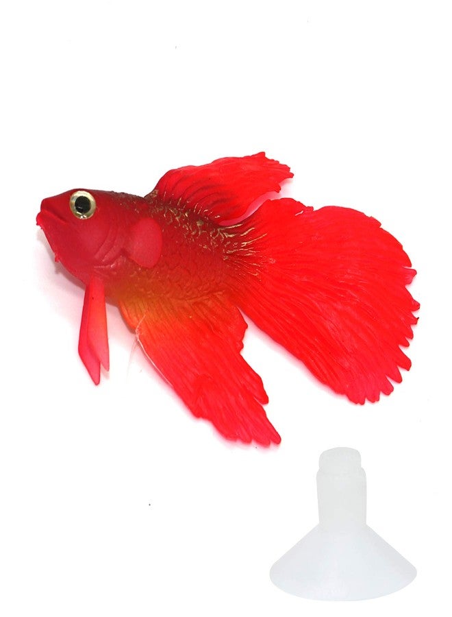 Besimple Artificial Silicone Betta Fish Tank Decoration, Aquarium Fake Fish High Simulation Lifelike Floating Betta Fish Tank Ornament - Image 1